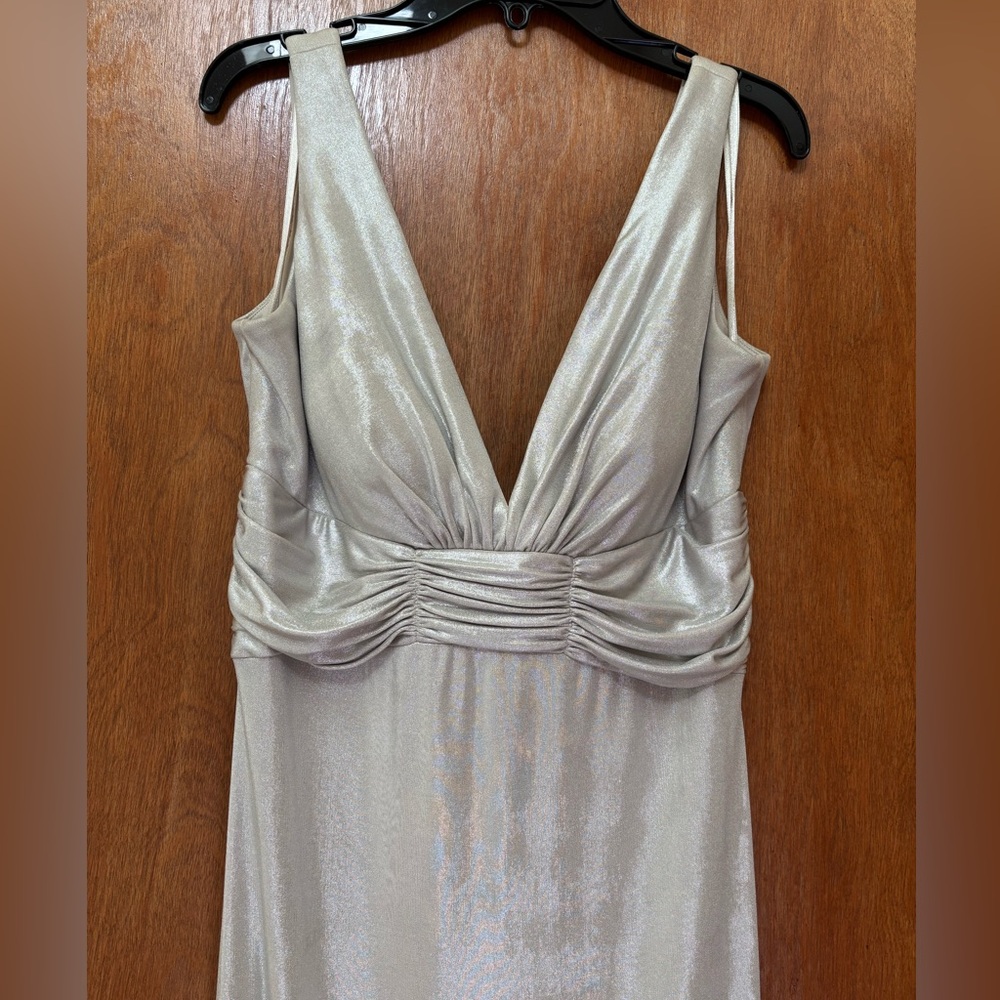 White House Black Market Elegant Silver Maxi Dress